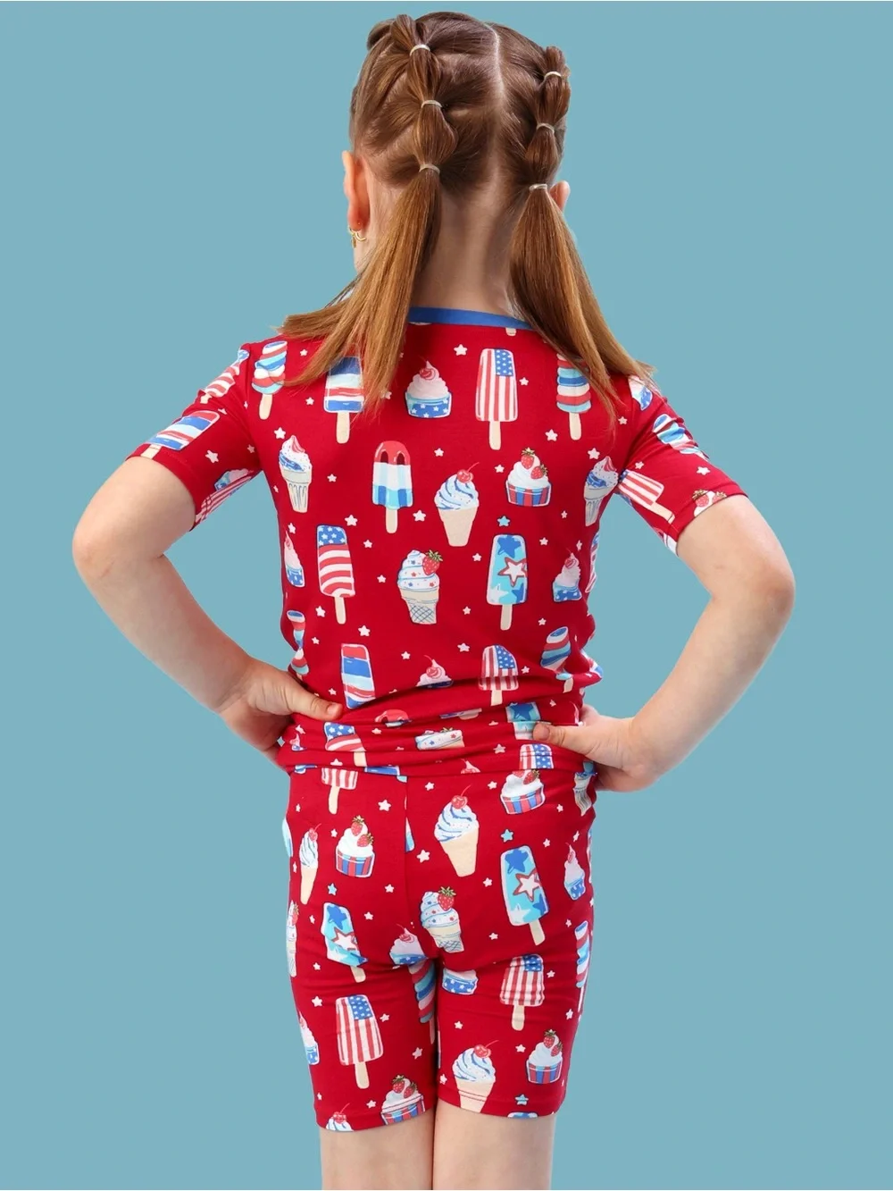 Rufflebutts Softsnooze Kids Red Ice Cream & Popsicle Bamboo Pajama Set 3T